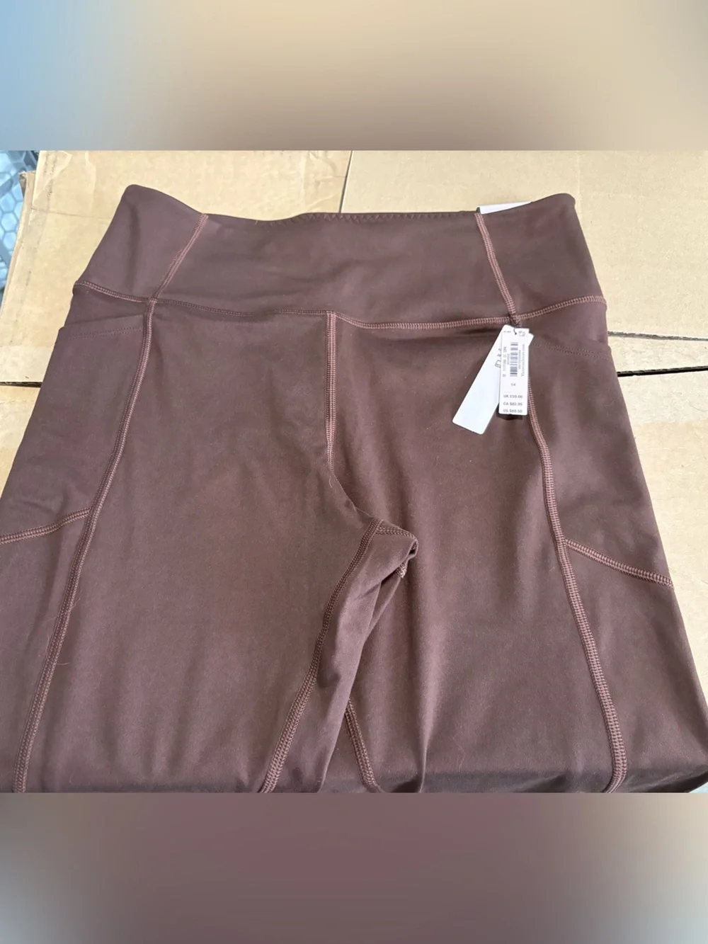 NWT Victoria's Secret Brown Leggings and Strappy Sports Bra Set L & 14